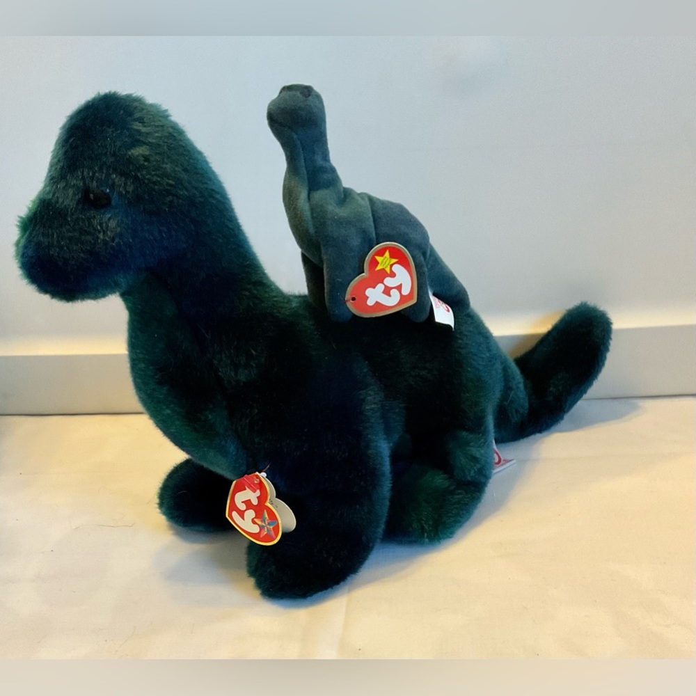 Ty Bronty beanie buddy and teenie beanie pair